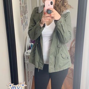 Green anorak jacket